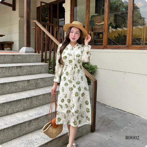 Đầm maxi Ruzimay Style Dáng dài xòe họa tiết