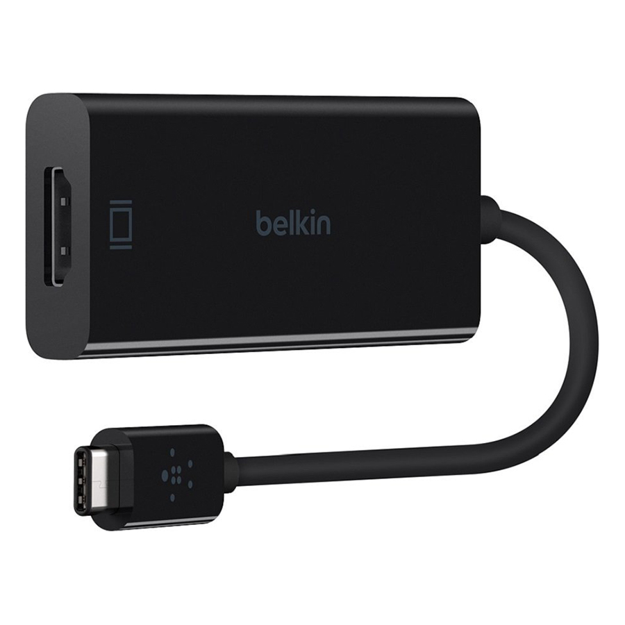 Cáp Chuyển Đổi USB Type-C Sang HDMI Belkin F2CU038BTBLK (Đen) - Hàng Chính Hãng