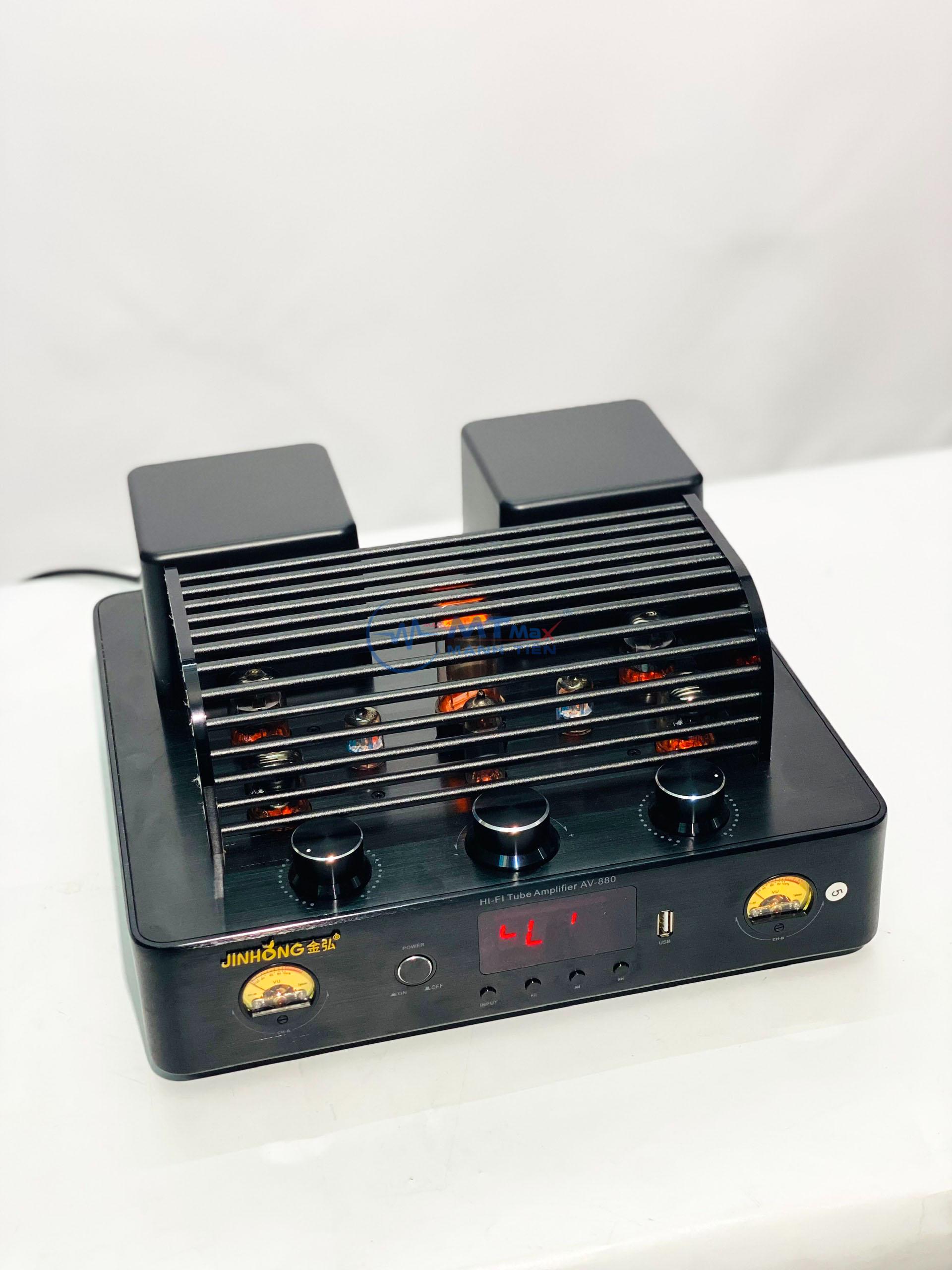 Amply Bóng Đèn AV880 Công Suất 400W Trang Bị 8 Bóng Đèn Cao Cấp Có Độ Méo Tiếng Thấp Tặng Full Dây kết Nối, Hàng Chính Hãng