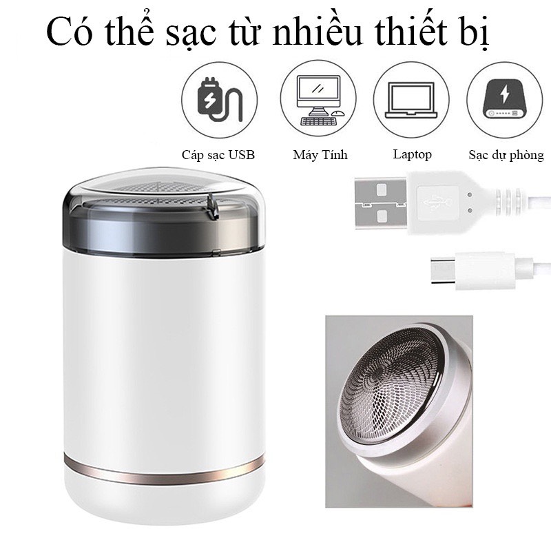 Máy Cạo Râu Mini Bỏ Túi Cao Cấp, 3 Lưỡi Siêu Nhỏ Gọn Công Nghệ Nhật Bản, Siêu Bén, Siêu An Toàn, Công Suất Lớn