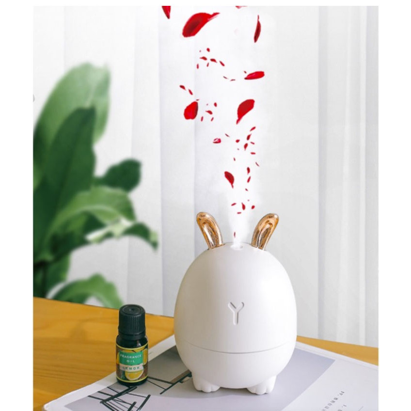 Máy phun sương hơi nước tạo ẩm hình tai thỏ có đèn Led Humidifier &amp; Rabbit