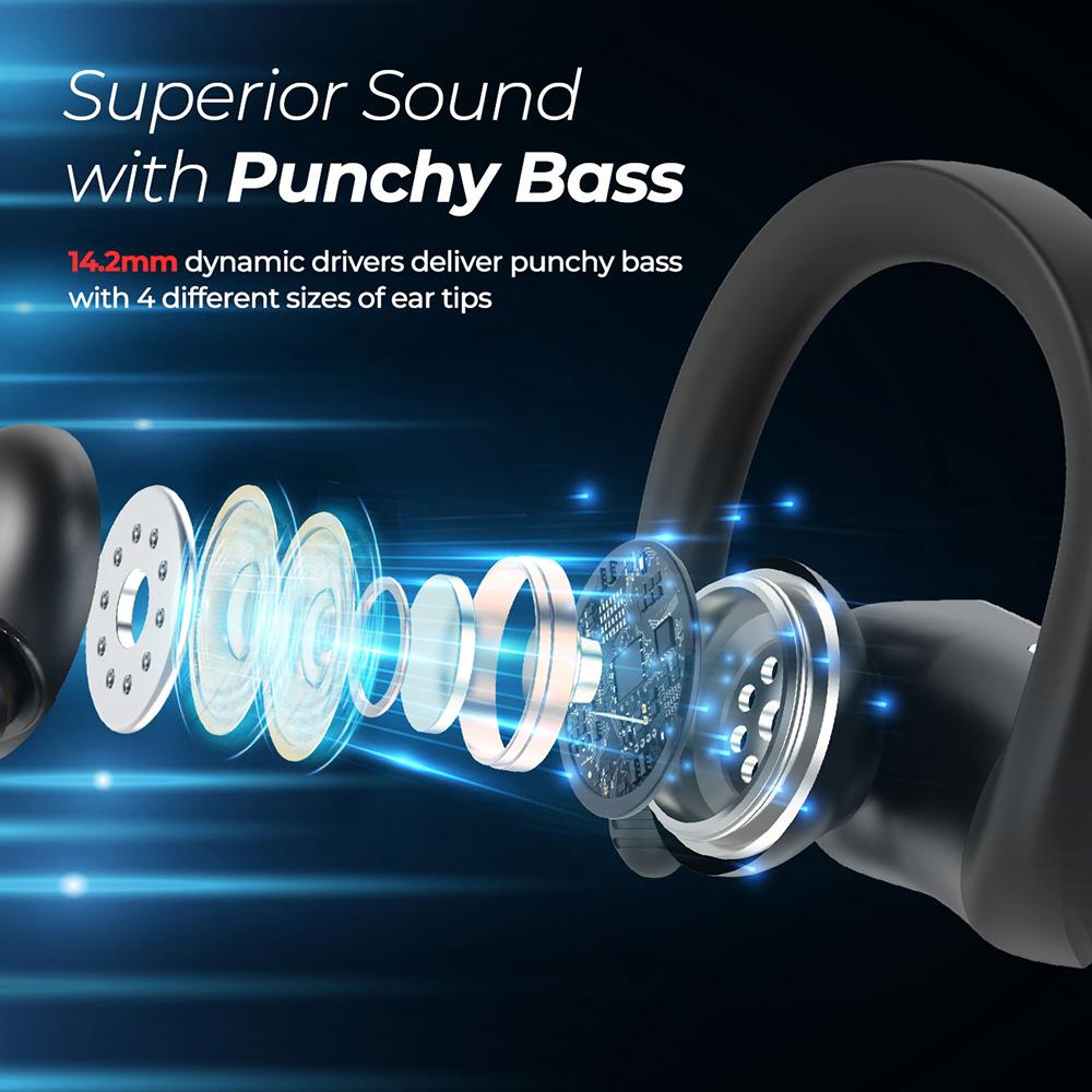 Tai nghe Bluetooth không dây của MPOW Lite Lite với tai nghe Bass Earhook của IPX7 Waterproof 30H