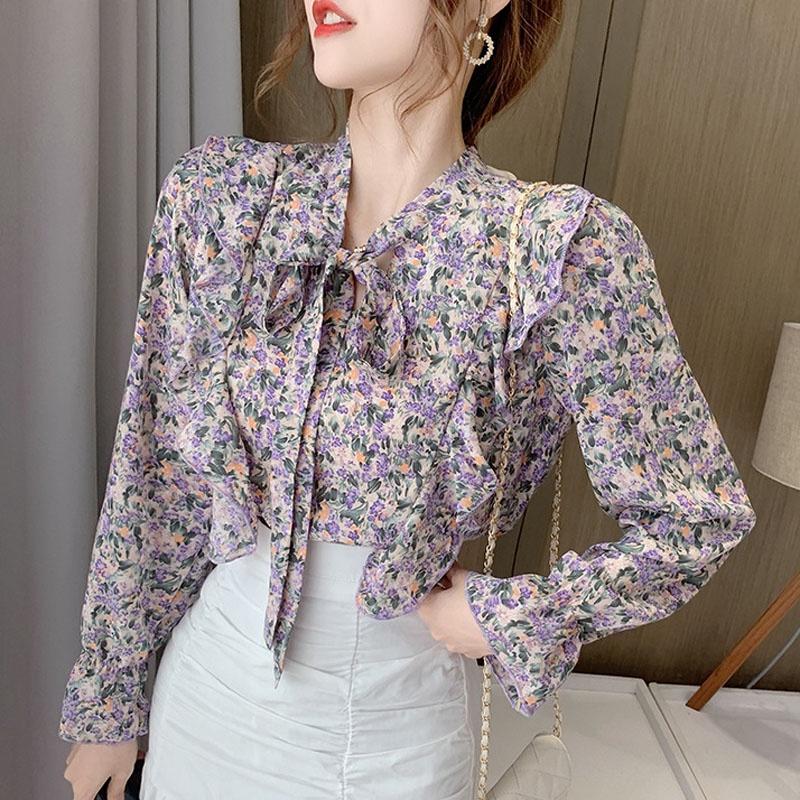 Áo sơ mi nữ hoa nơ cổ