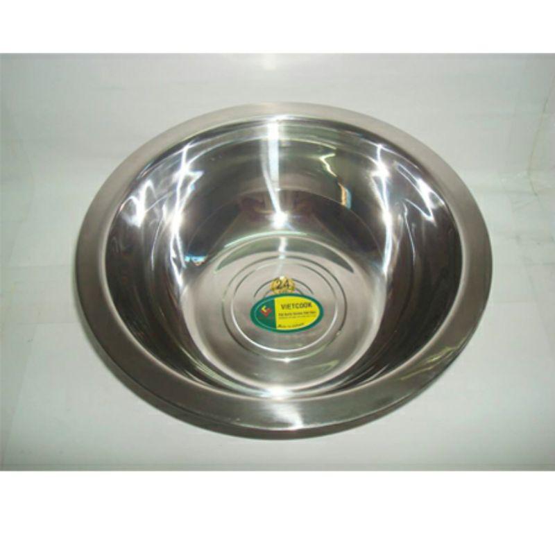 Thau inox Chậu inox 201 sâu lòng vietcook ,size nhỏ làm tô,bát đựng canh ,thức ăn đủ size 20/32