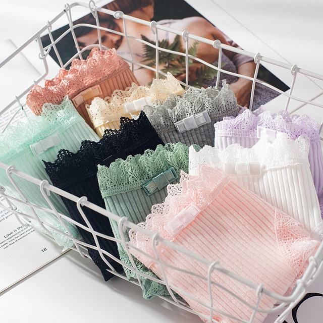 Quần lót cotton sợi tre kháng khuẩn cao cấp viền ren sexy đáng yêu Shoping QL1C phong cách cô bé ngây thơ