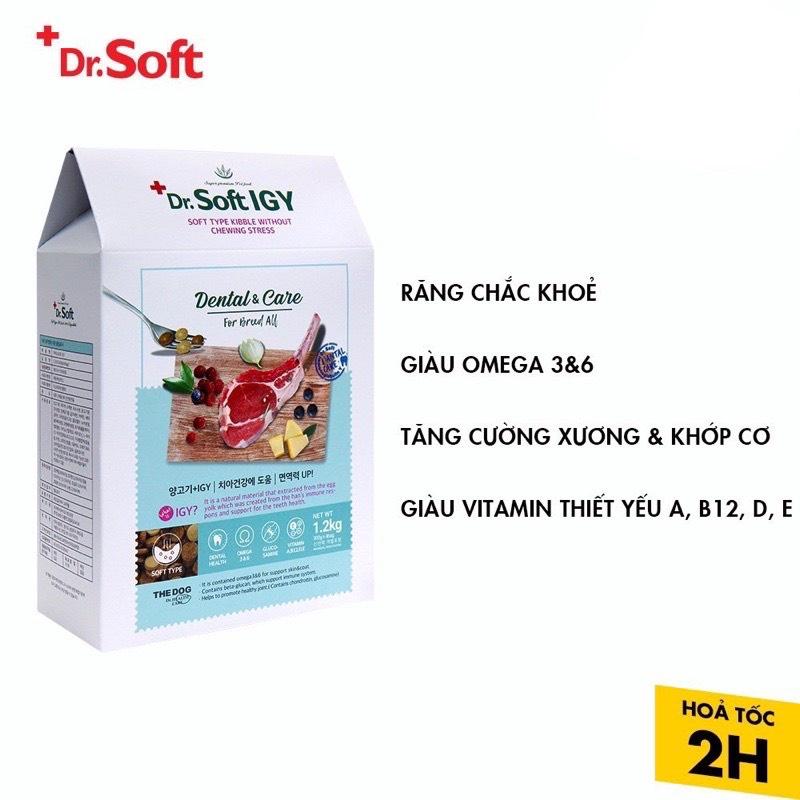 Thức Ăn Hạt Mềm cho Chó vị Cừu nhập khẩu Hàn Quốc Dr.Soft - Hộp 1.2kg