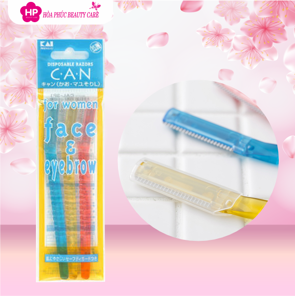 Dao Cạo Mặt Nữ Lưỡi Đơn KAI 06685 (Combo Dao Cạo Và Set 24mL)