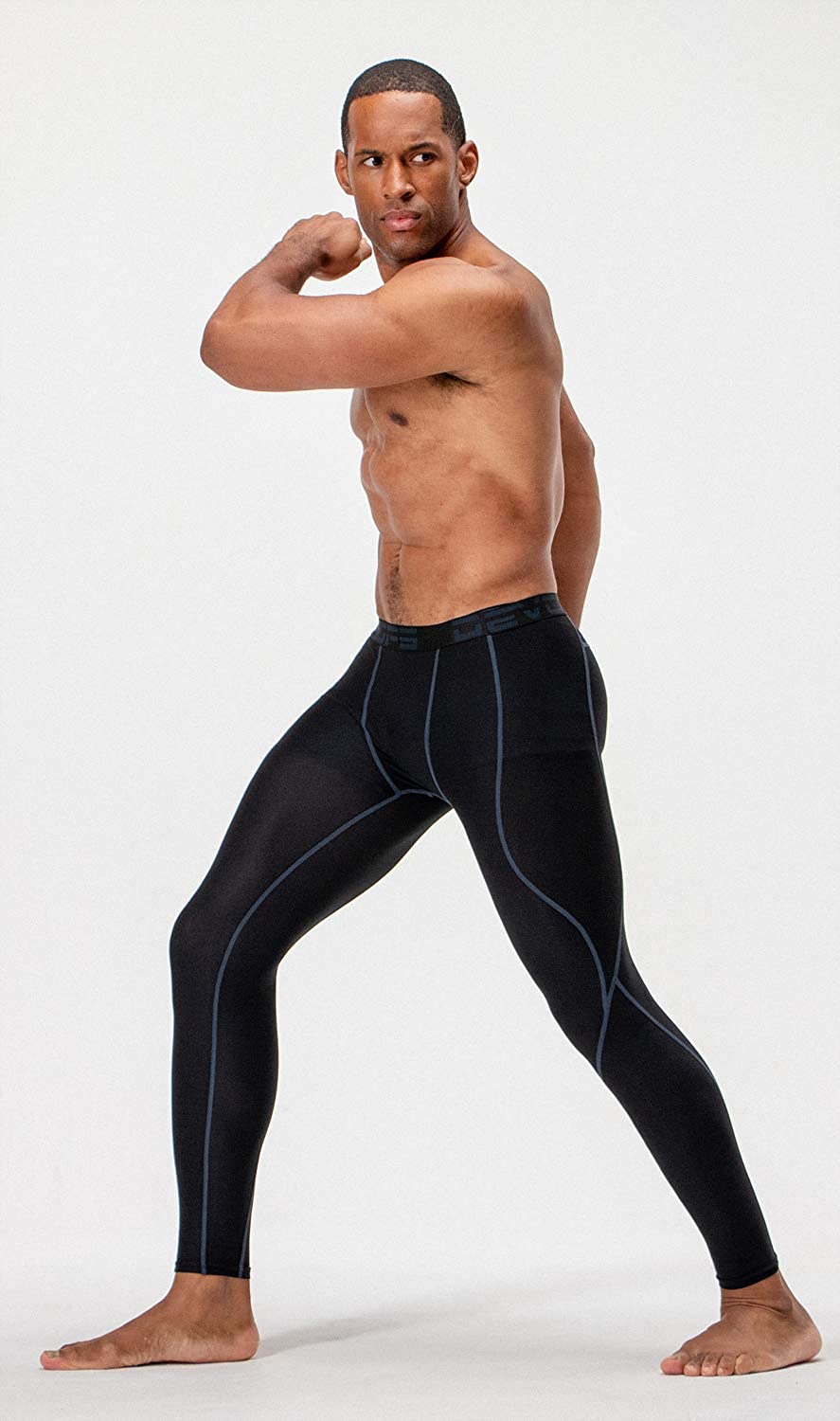 Quần legging thể thao nam Devops body poly cao cấp co giãn  bó cơ chạy bộ đạp xe gym fitness work out bơi DET1005
