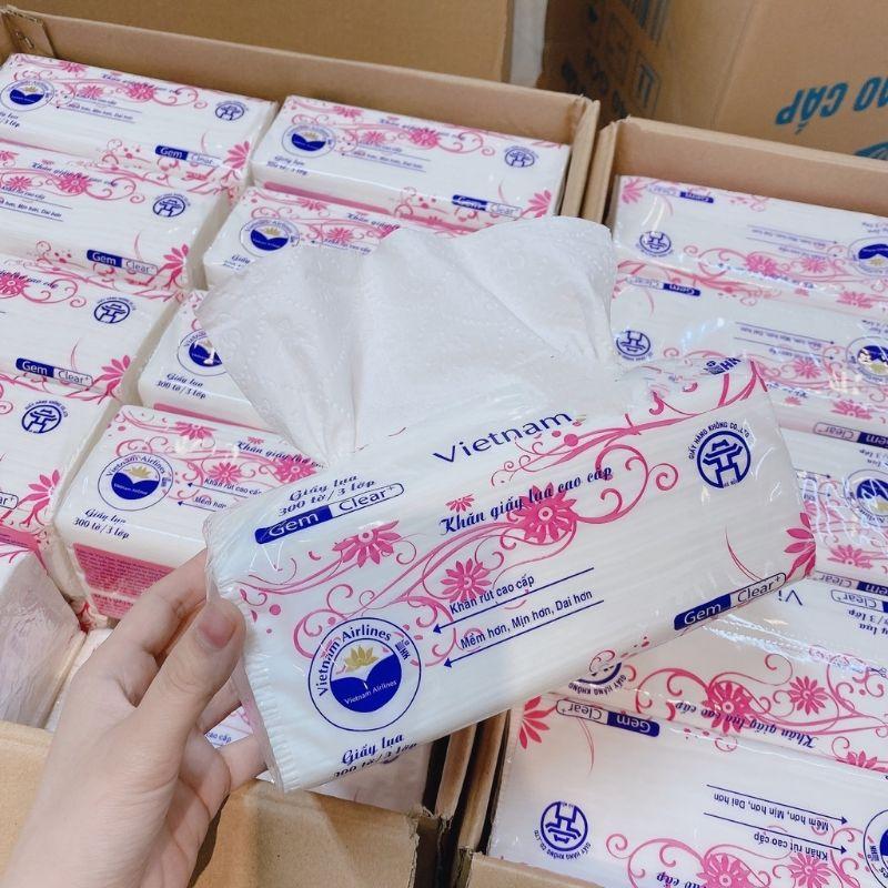 Combo 10 gói Giấy rút lụa hàng Việt Nam 3 lớp 300 tờ siêu dai mềm mịn Misy Home