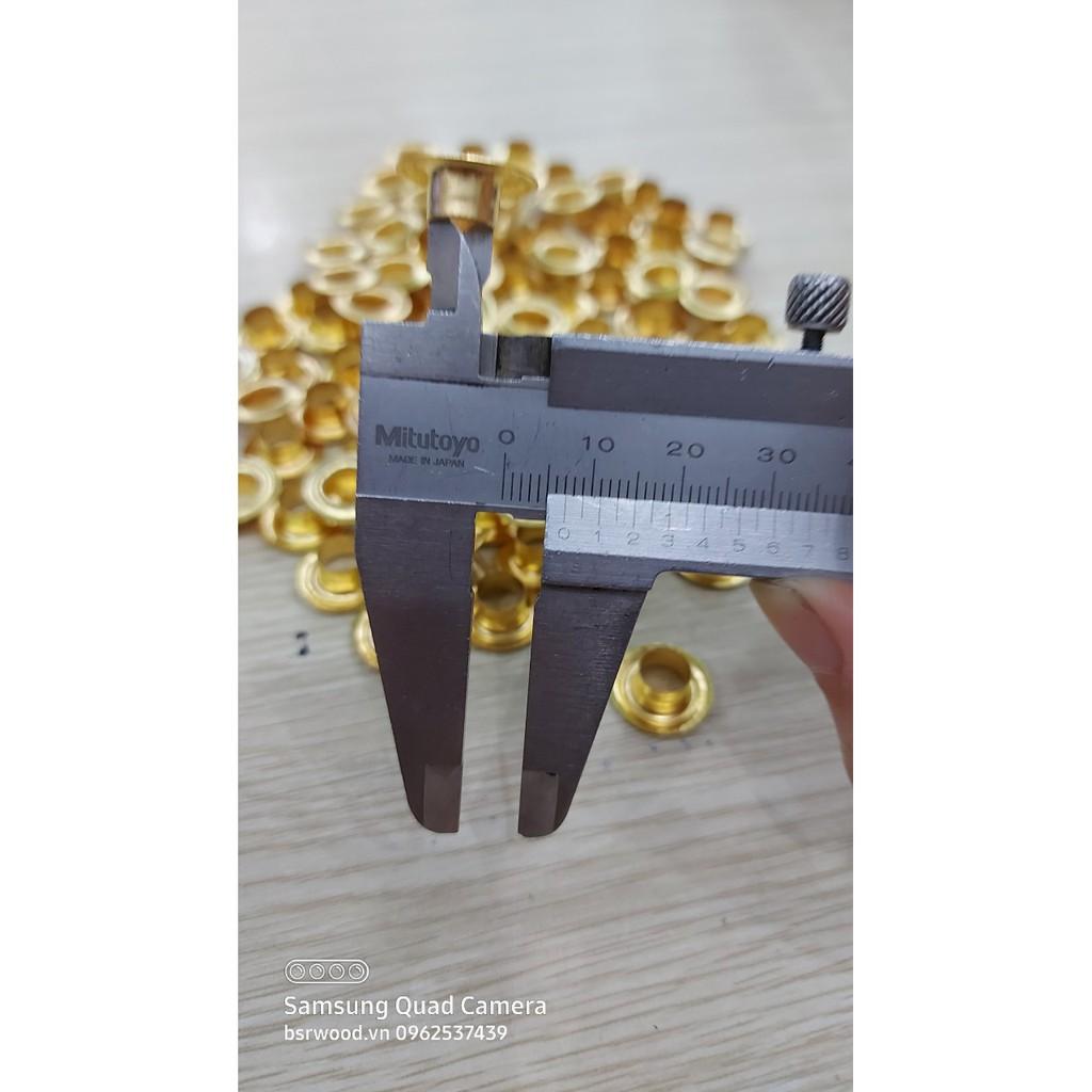 Khoen ore 8mm Khuy mắt cáo đóng bạt, bấm bạt, bấm túi giấy Bằng sắt xi MÀU VÀNG Túi 100 cái + 100 long đền