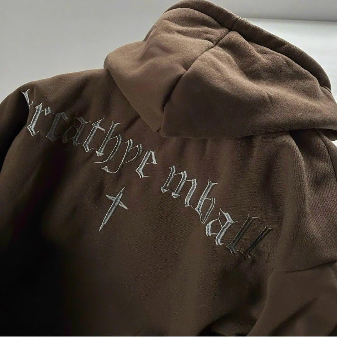 [FREESHIP] Áo Khoác Hoodie Zip Nam Nữ Chất Liệu Vải Nỉ Dày Có In Chữ Dấu Thập Ngay Áo Mang Cá Tính Form Rộng Hàng Hot Trend HTM FASHION - Black
