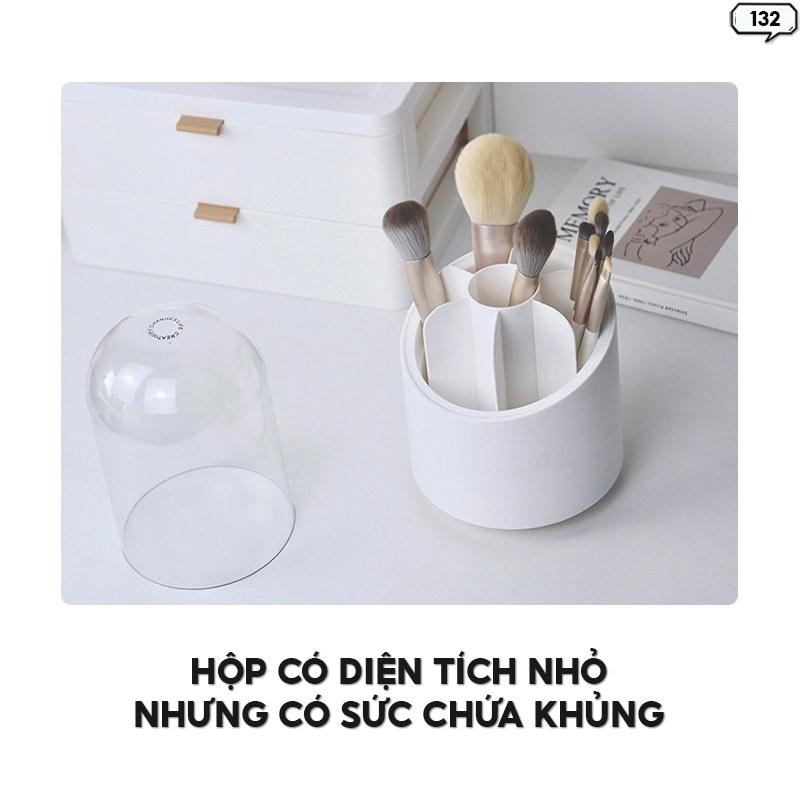 Hộp Đựng Cọ Trang Điểm Để Bàn Bằng Nhựa Có Nắp Đậy Trong Suốt Nhiều Màu Giá Rẻ 132