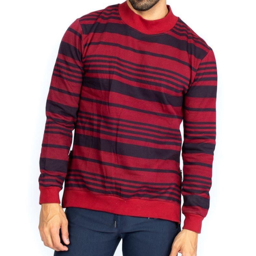 Áo sweater nam Simple &amp; Basic, có dây kéo hông, cá tính, chất nỉ dày dặn, màu đỏ