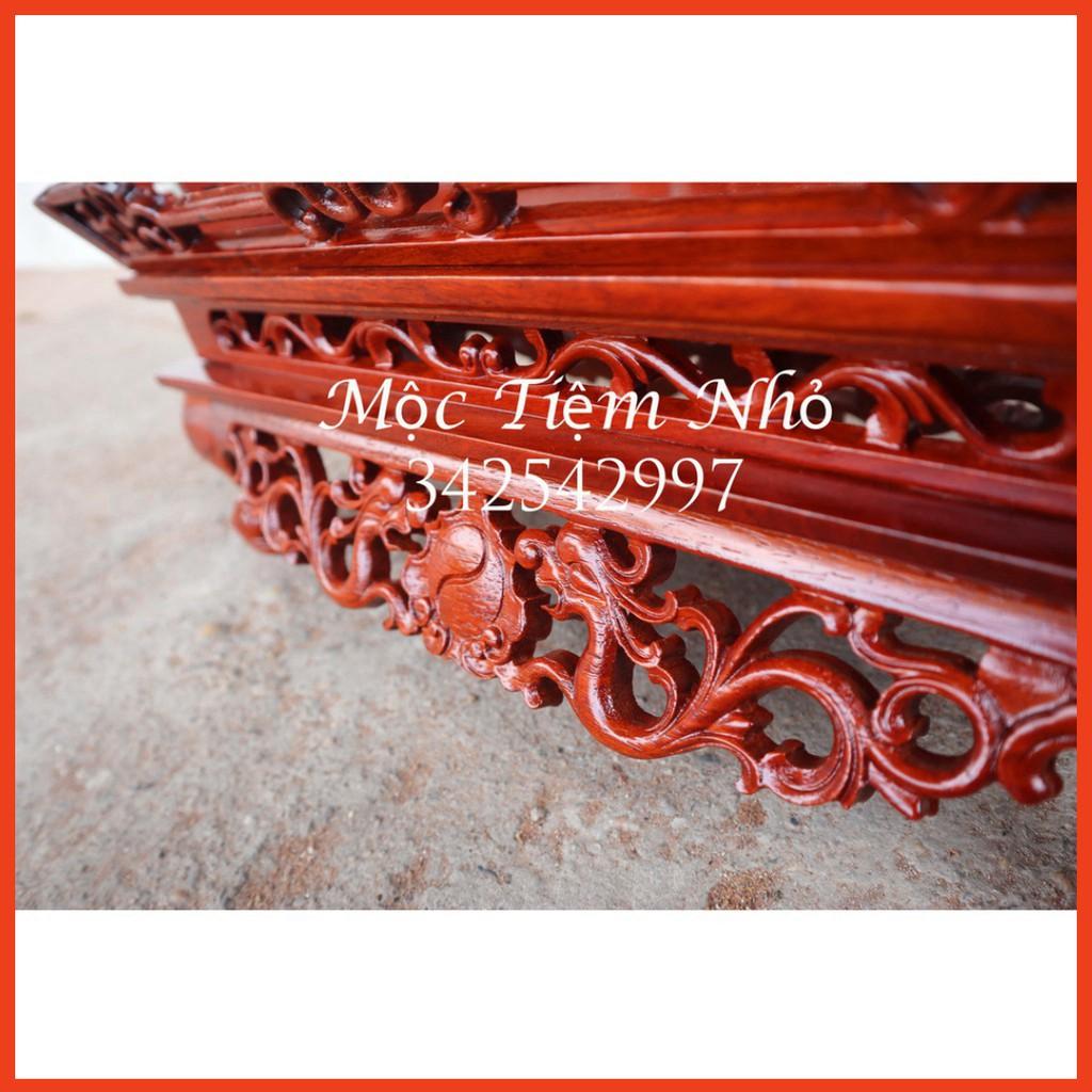 Bệ đài nước - Mâm tế - Mâm bịch đựng chén nước thờ gỗ hương dài 42cm cao 20cm sâu 18cm