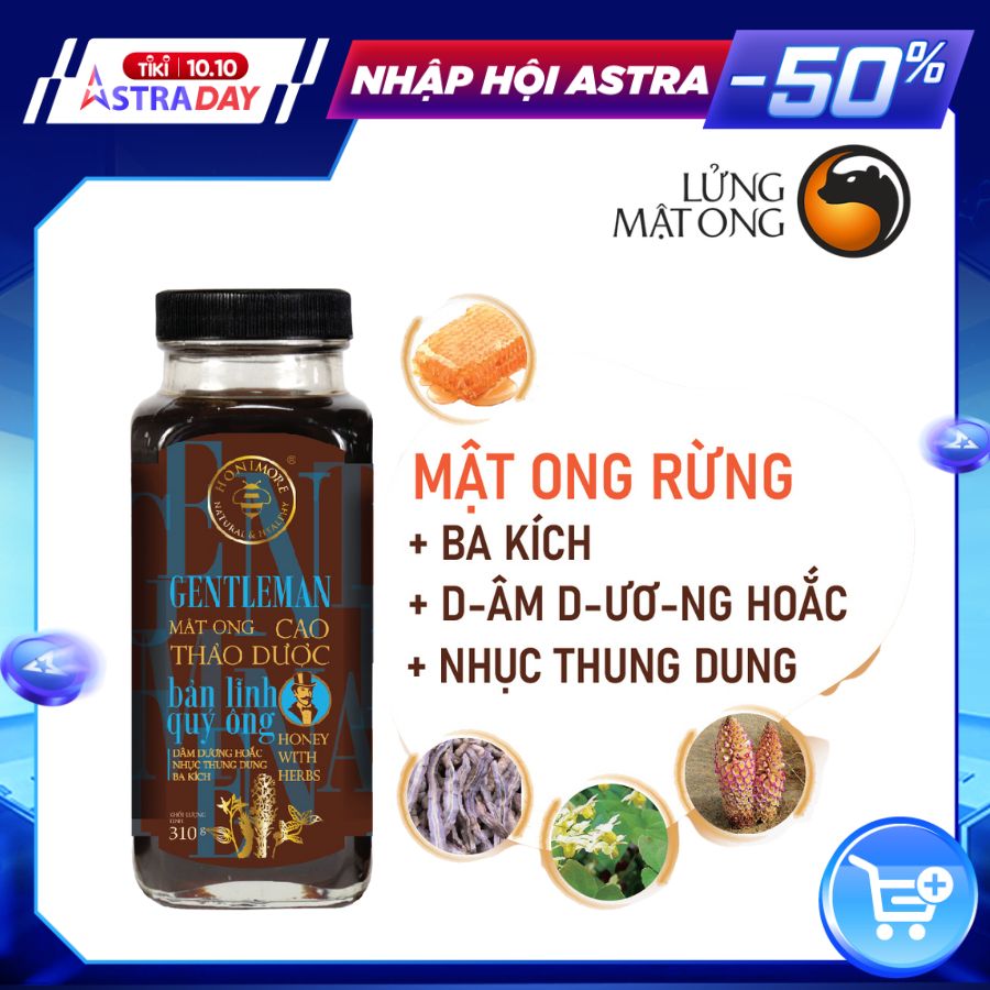 Mật ong thượng hạng - cao thảo dược Gentleman Honimore 310g chăm sóc sức khoẻ nam