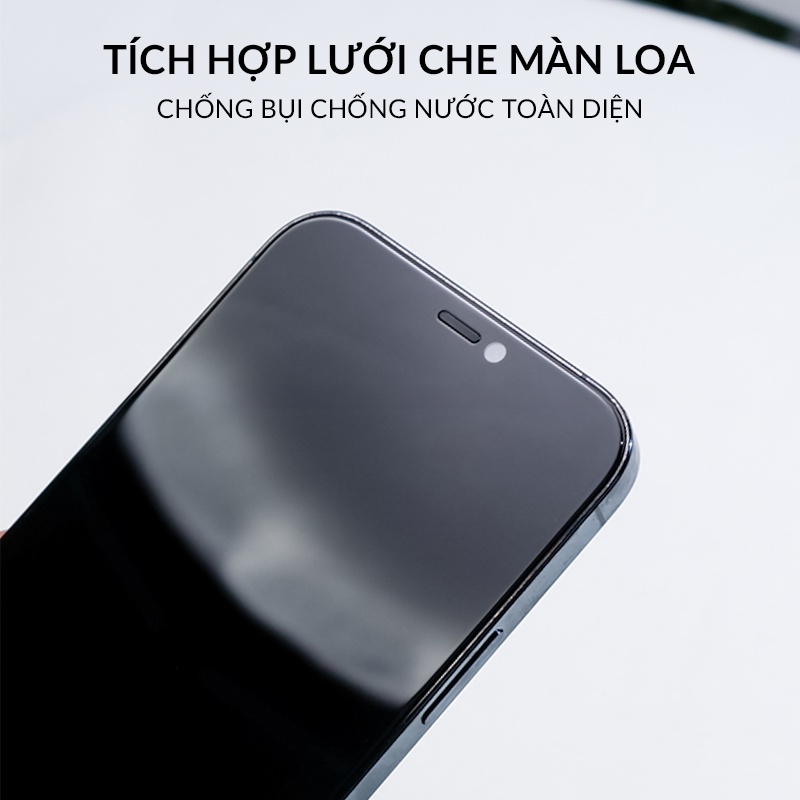 Dán kính cường lực chống nhìn trộm màn hình cho iPhone 15 / 15 Plus / 15 Pro / 15 Pro Max hiệu Nillkin Guardiant - Vát cạnh 2.5D, Phủ nano hạn chế vân tay, màng loa chống bụi - Hàng nhập khẩu