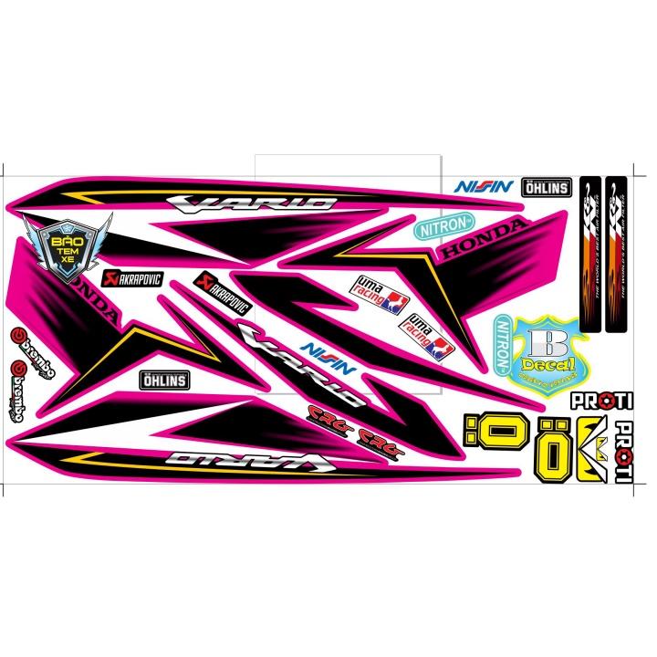 Tem rời dán xe vario 2017 dán xe hồng - Bi Decal
