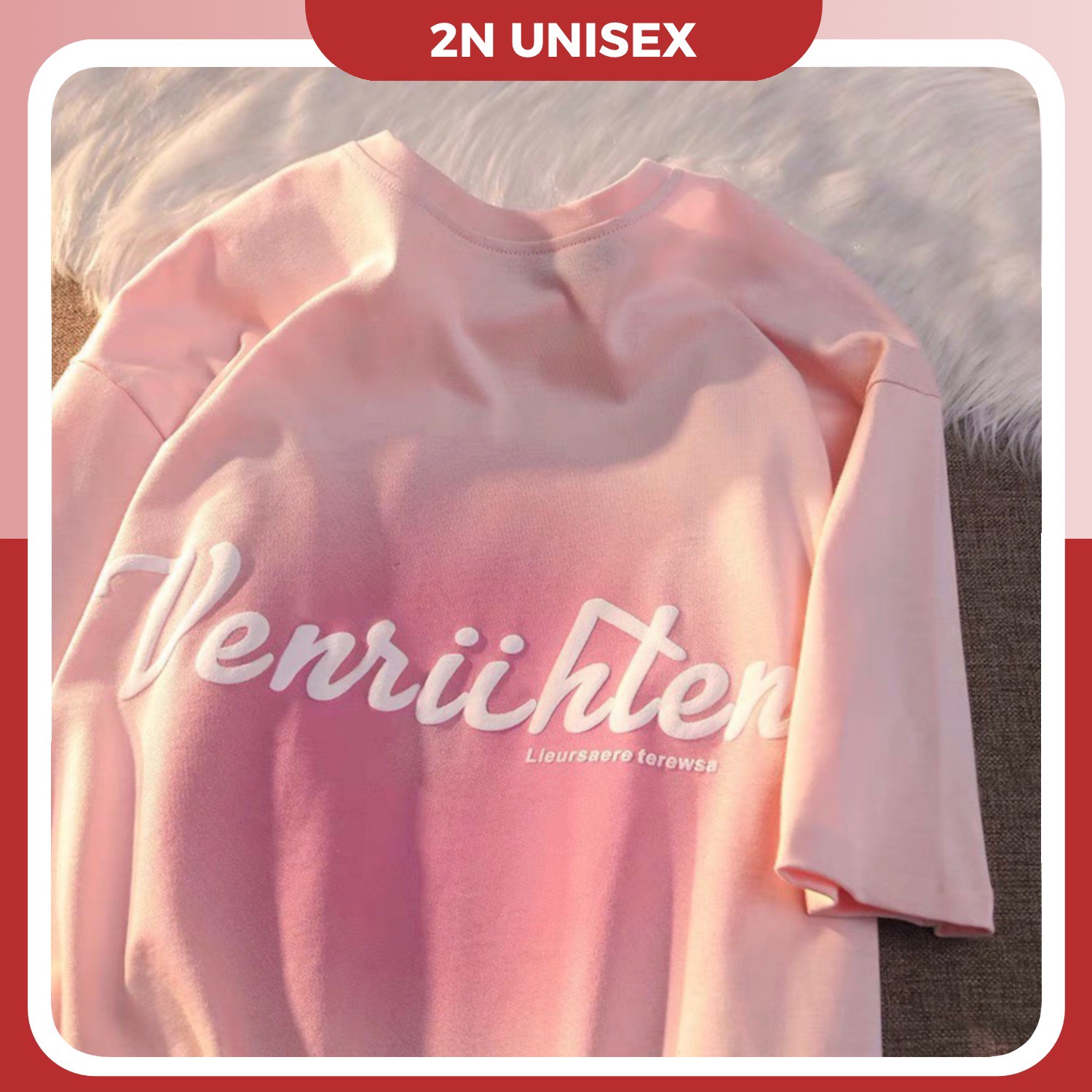 Áo Thun Tay Lỡ Form Rộng - Phông Nam Nữ Cotton Oversize - T Shirt Hông Pastel A - 2N Unisex