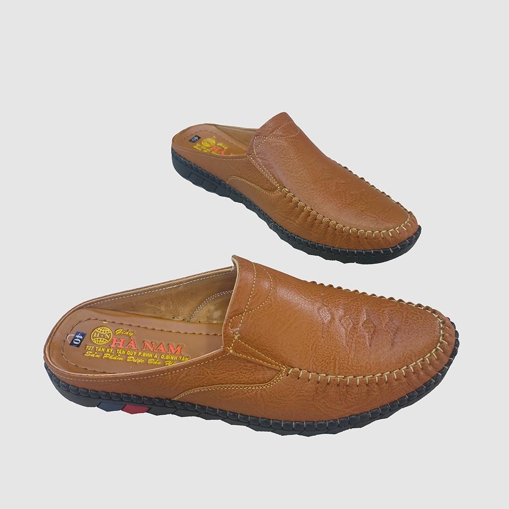 Dép Bít Mũi Nam Da Bò Thật TiTi ĐÔ Cao Cấp GSB20124d