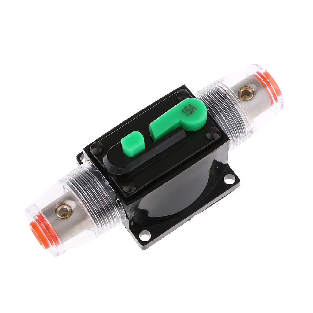 2Pcs 15Amp In-Line Circuit Breaker Stereo Audio Car RV Fuse Holder 12-32V