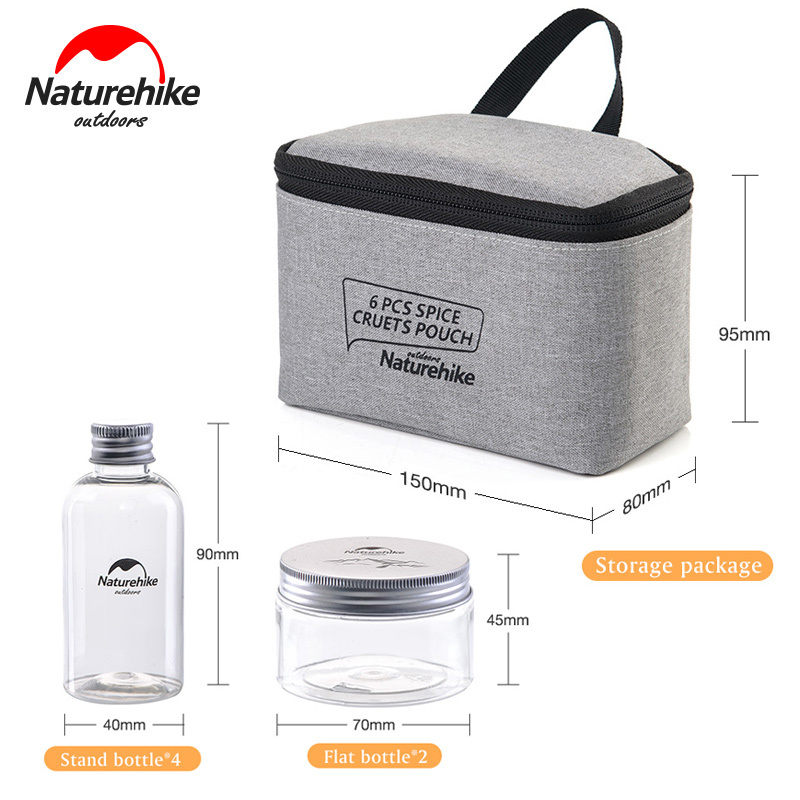 Bộ lọ đựng gia vị 8 món kèm túi Naturehike NH17T011-P phù hợp dã ngoại