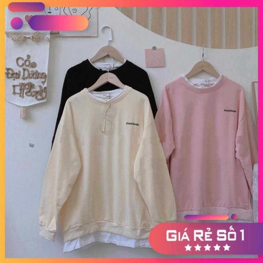Áo Sweater thun phối vạt kiểu dáng korea HOT, áo phối vạt