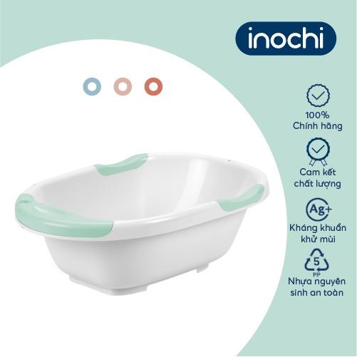 Thau tắm trẻ em Inochi- Notoro Plus Thân Trắng ngọc + Tay nắm/tựa tắm Hồng nhạt/Xanh nhạt/Xanh bạc hà