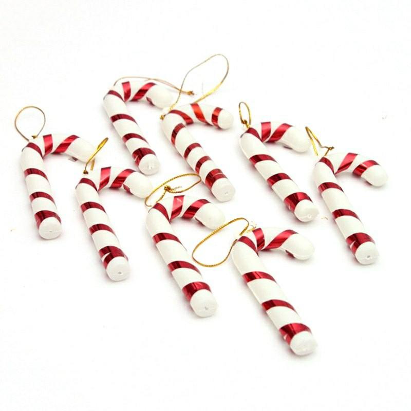 Set 6 Cây Gậy Nhựa Nhiều Màu Dùng Trang Trí Cây Thông Noel