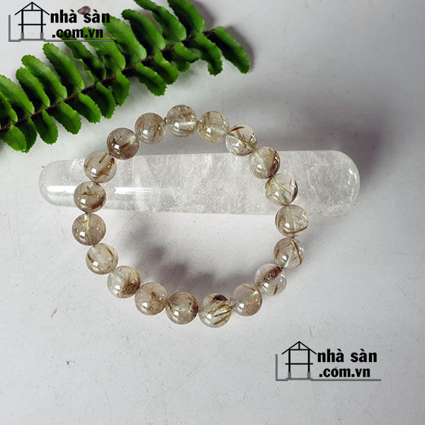 Vòng tay phong thủy đá thạch anh tóc xanh