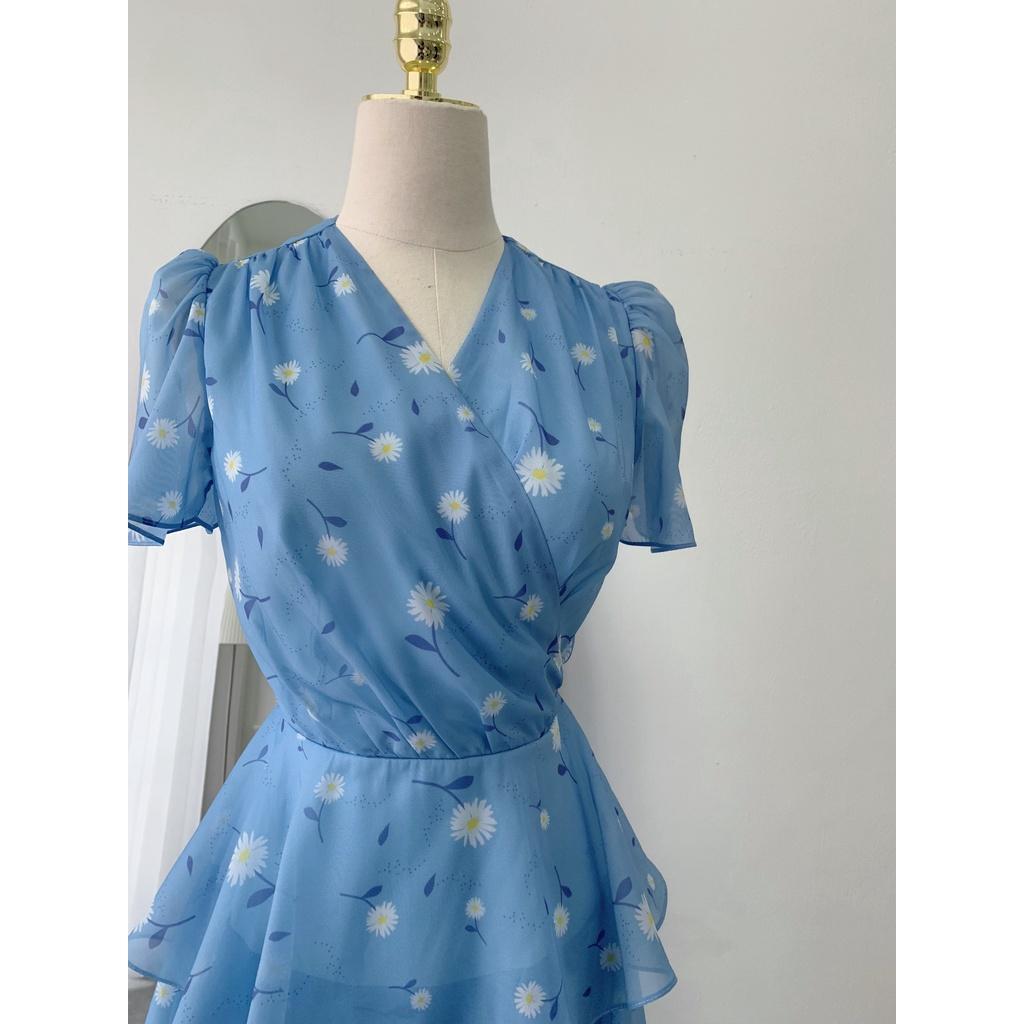 TIELA Đầm váy hoa vạt cheo ba tầng - Bluebell Dress