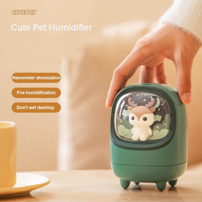 Máy Phun Sương Tạo Ẩm Không Khí USB Không Dây Siêu Âm Tinh Máy Khuếch Tán Tinh Dầu Hình Thú Dễ Thương Humidificador Với Bầu Không Khí Đèn Nhà