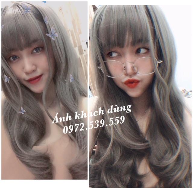 Tóc giả nguyên đầu cao cấp tặng lược+ lưới chùm đầu