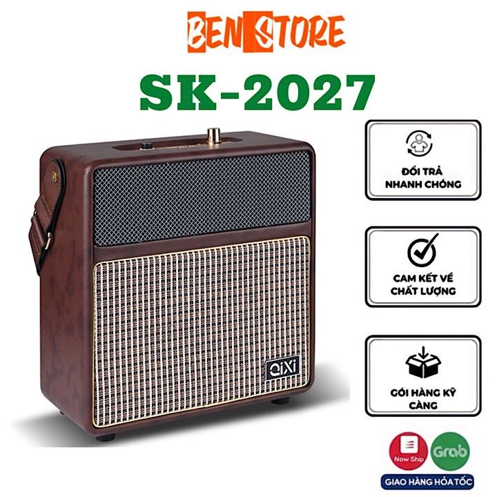 Loa Bluetooth Qixi mẫu mới SK-2027 Âm Thanh Siêu Đỉnh Tích Hợp Cổng Micro 6.5 Karaoke Micro Không Dây BH 12 tháng