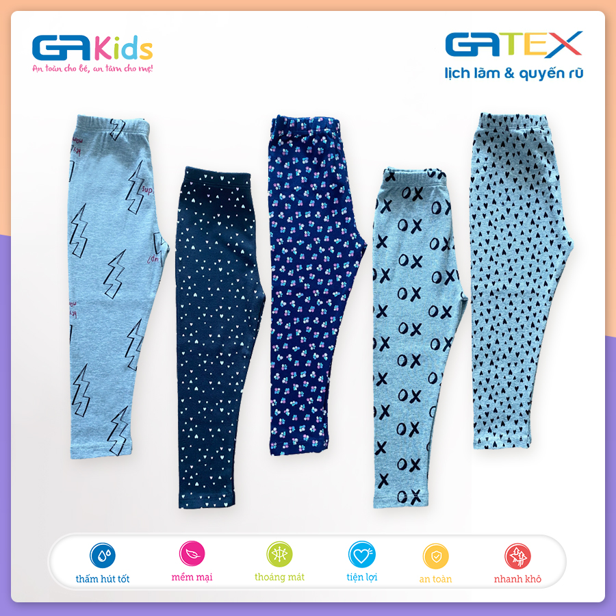 Set Combo 2 Quần Legging Họa Tiết GATEX Cotton Cao Cấp Trẻ Em GAKIDS từ 4 đến 14 tuổi