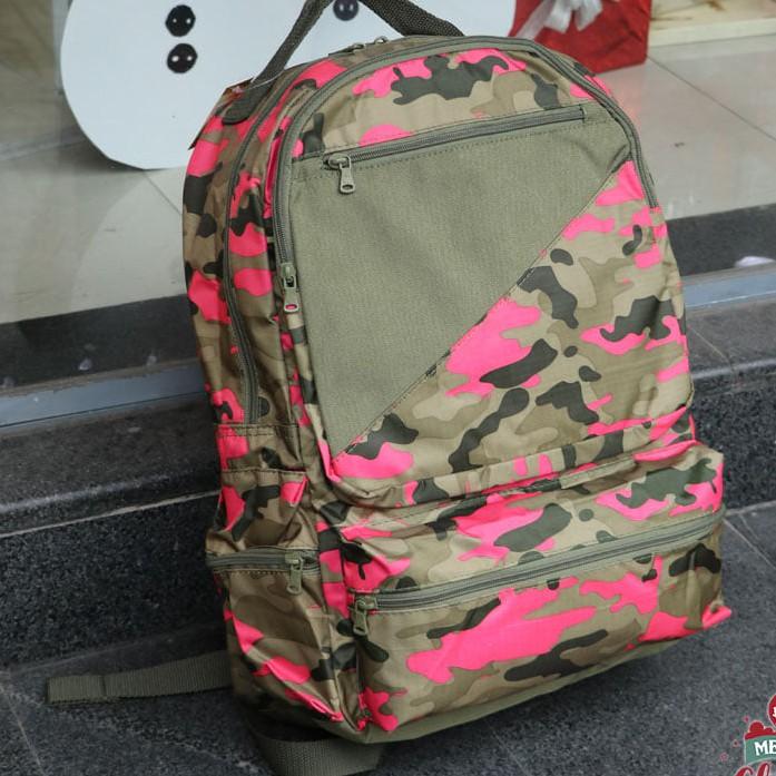 Balo học sinh vải dù, họa tiết army cá tính, năng động - BOM