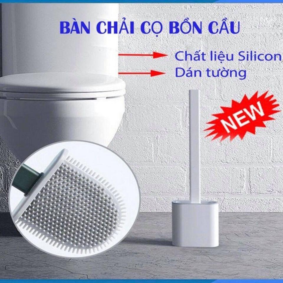 Chổi Cọ Nhà Vệ Sinh, Cây Cọ Toilet Bồn Cầu Bằng SiliCon Có Giá Đựng Dán Tường