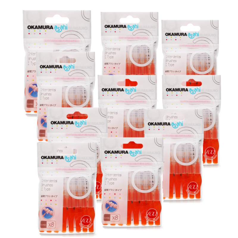 Combo 10 gói bàn chải kẽ răng cao cấp Nhật bản dạng chữ I - Okamura