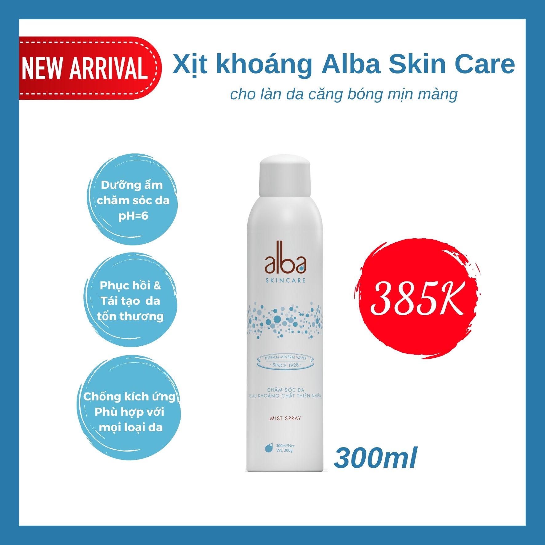 Xịt khoáng Alba Skin Care - Chăm sóc da, Giàu khoáng chất thiên nhiên