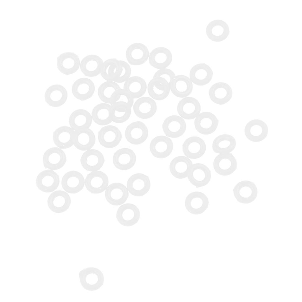 2- 100 Pieces White Rubber Stem Shaft O-Rings Grommets Washers