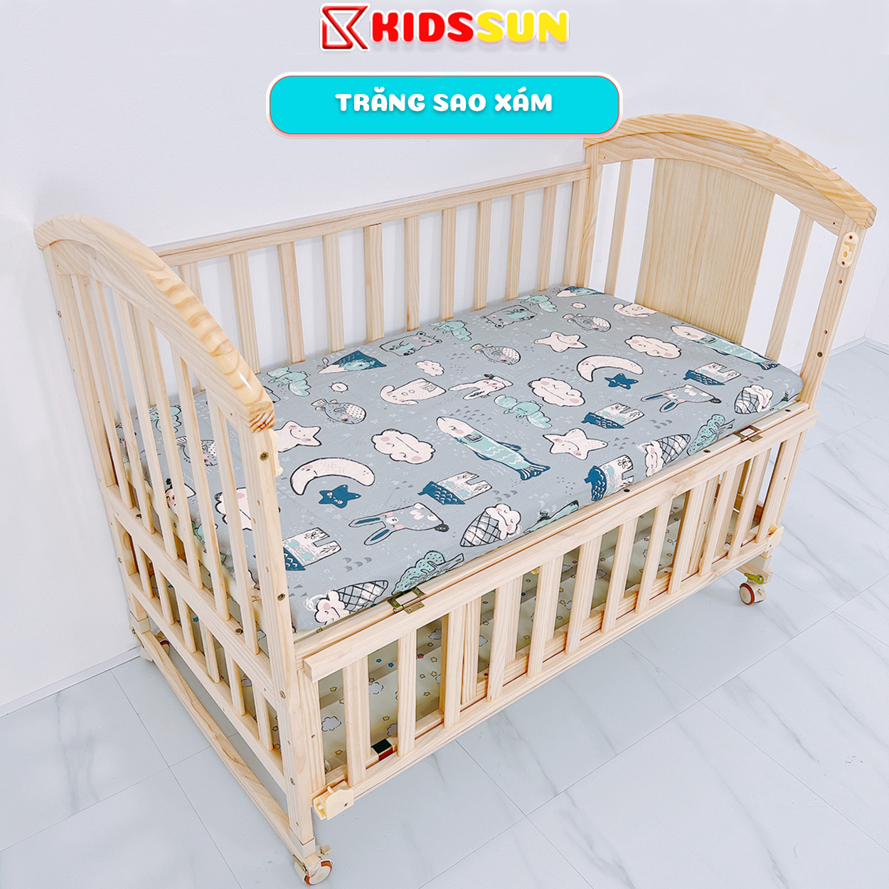 Ga Chun Bọc Đệm Cho Giường Cũi - Chất Liệu Cotton - Các Kích Thước Đệm