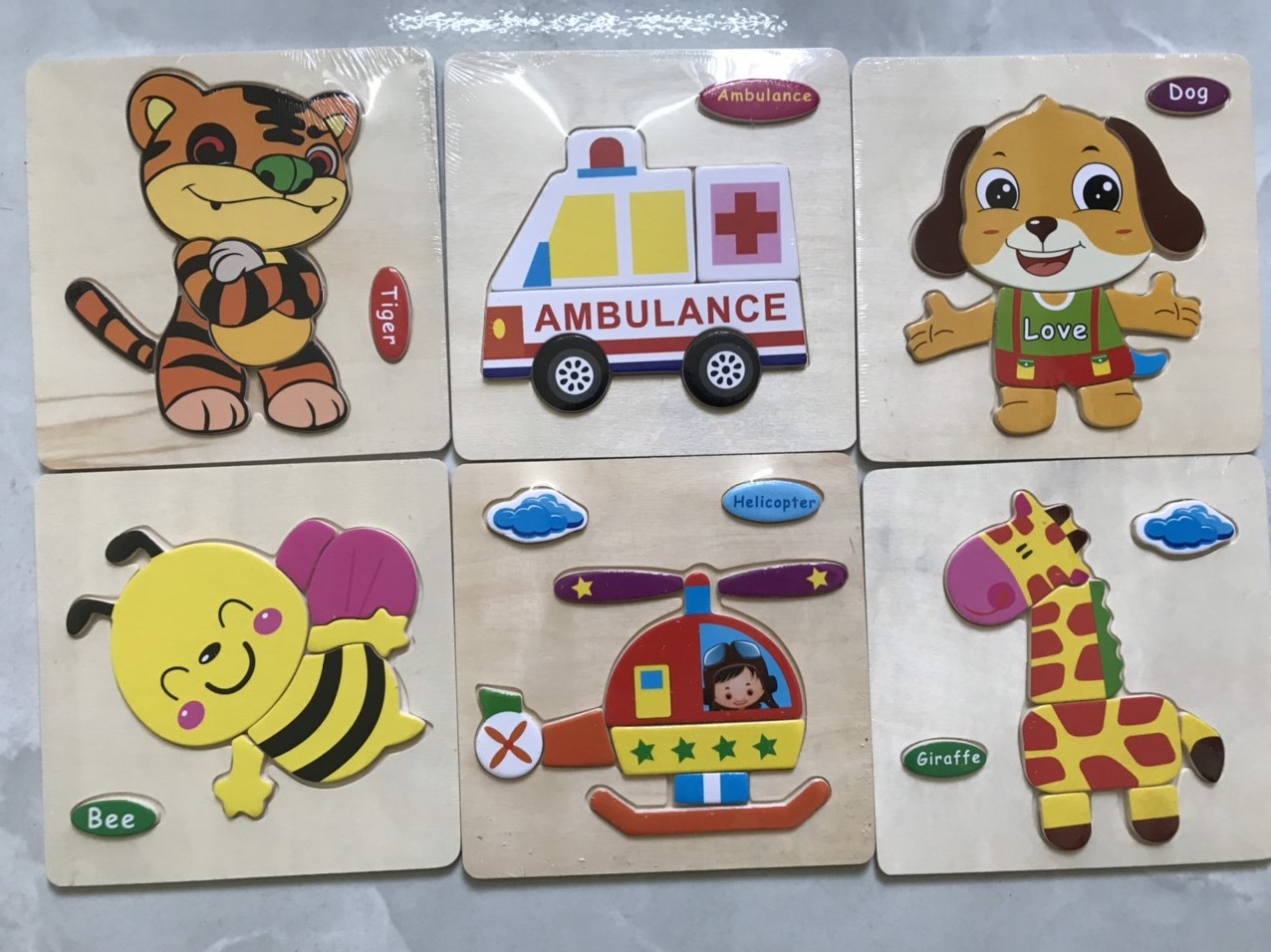 Đồ Chơi Trẻ Em, COMBO 10 TRANH Ghép Hình Gỗ Nổi 3D Nhiều Mẫu Cho Bé Vừa Học Vừa Chơi