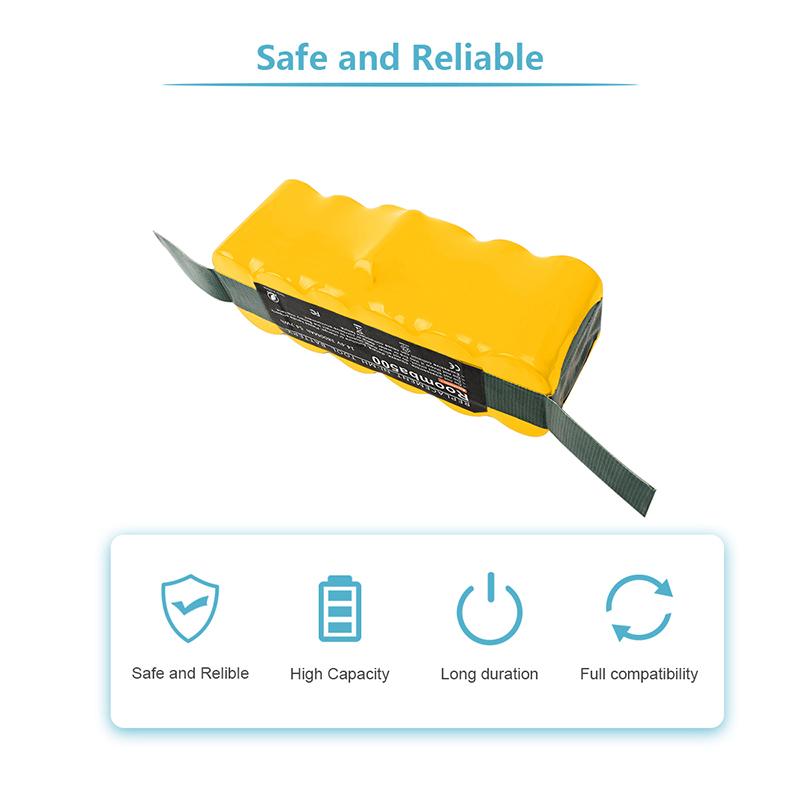 6800mAh Akku Für iRobot Roomba 500 600 700 800 900 580 620 770 780 Dòng pin Ni-MH/ Li-ion 536 555 560 580 Màu pin: 1 Picec NI-MH 5.0Ah