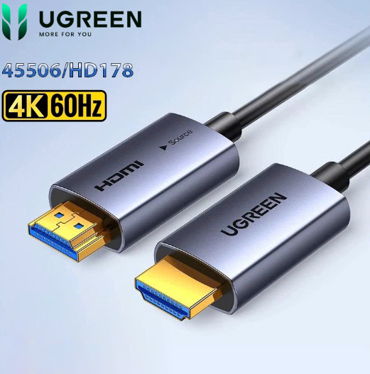 Cáp HDMI 2.0 Sợi Quang AOC 25M Ugreen 45506 HD178 – Hỗ Trợ 4K@60Hz, Truyền Tín Hiệu Ổn Định - Hàng chính hãng