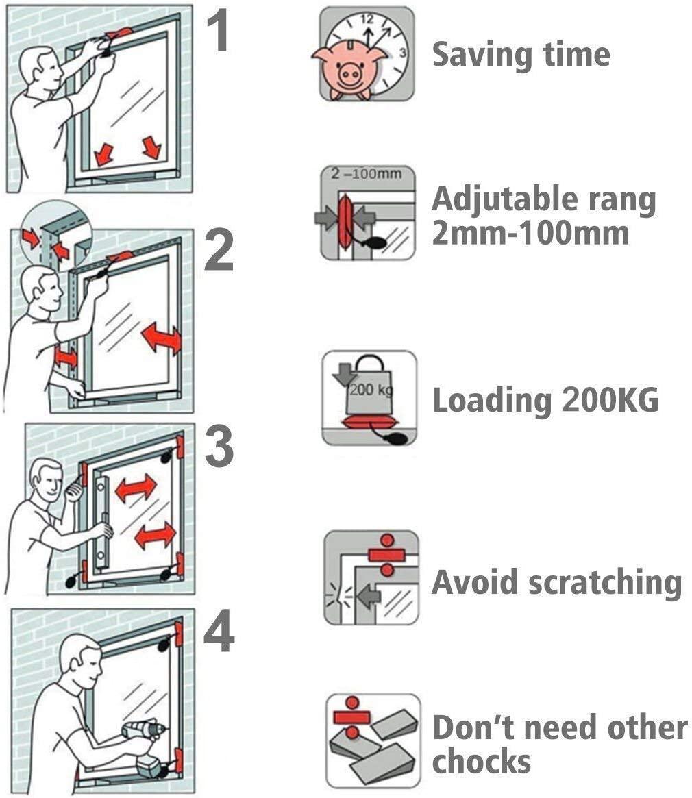 Đệm Nâng, 2 Chiếc Đệm Bơm Hơi Bơm Hơi Công Cụ TPU Phụ Kiện Tự Động Hỗ Trợ Đệm Hơi Cho Cửa Cửa Sổ Nội Thất Tủ Lạnh Màu Đen