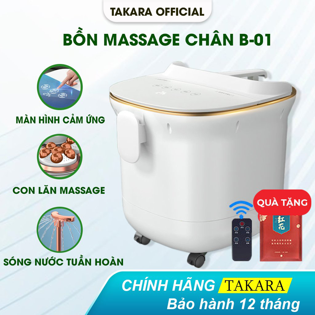 Bồn Ngâm Chân Massage, Chậu Mát Xa Tự Động Takara Tạo Sóng Nước Tuần Hoàn Với Màn Hình Cảm Ứng