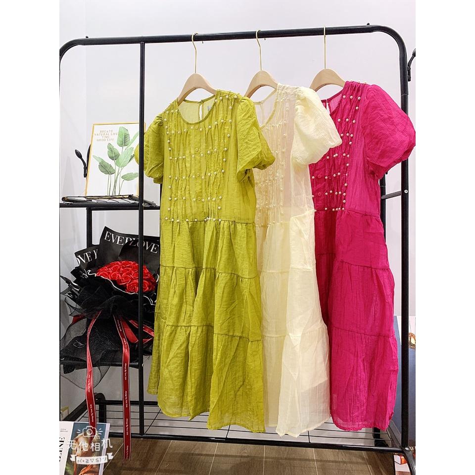 VÁY ĐI CHƠI, VÁY BABYDOLL CỔ TRÒN TAY NGẮN DÁNG DÀI XÒE CỰC XINH XỈU