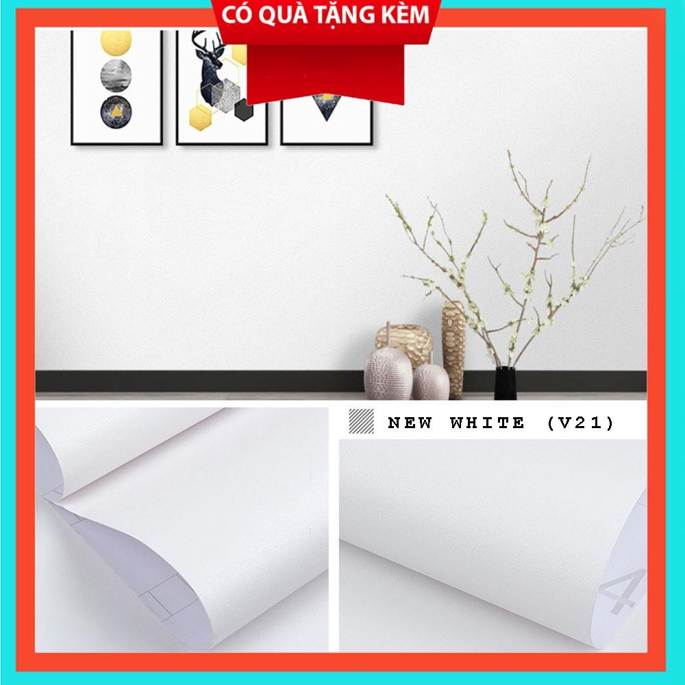 Giấy dán tường Màu Trắng khổ rộng 45cm