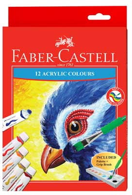 Màu Vẽ Acrylic Faber Castell - 12 Tuýp Màu 572312