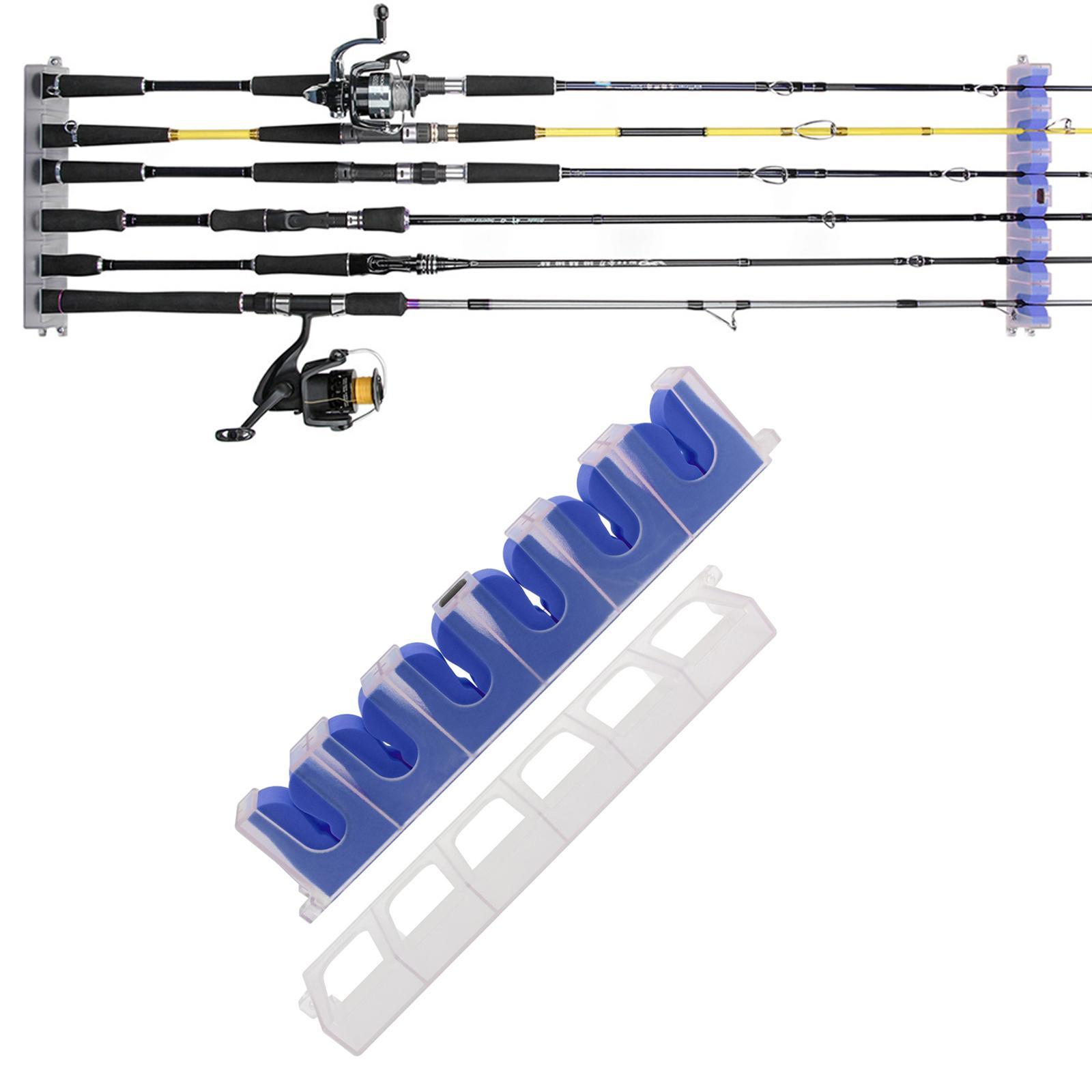 Fishing Rod Rack, Fishing Vertical Horizontal 6 Rod Holder Rack Fishing Pole Support Rod Stand Wall Mount for Fishing Bracket