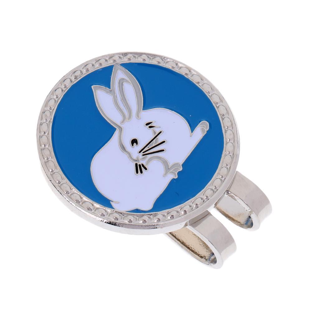 3x Alloy Creative Chinese Rabbit Golf Hat Clip with Ball Marker